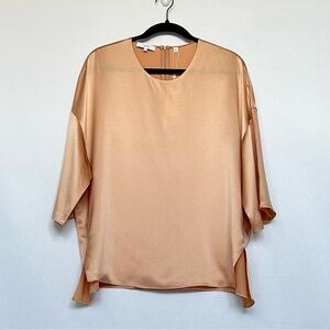 Vince 100% Silk Satin Bias Tee in Pecan | XL | NWT